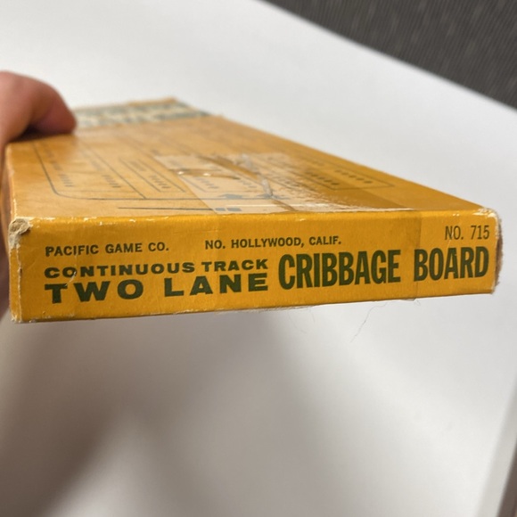 Vintage Cribbage Set Pleasantime Wood Board 1963 two lane track complete #715 - Picture 7 of 12